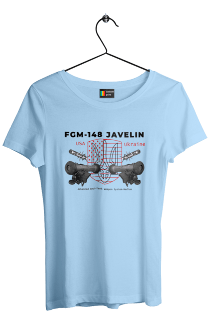 Women`s t-shirt with prints FGM 148 Javelin. Caesar, himars, javelin, nlaw, patriot, weapons, zaluzhny. 2070702