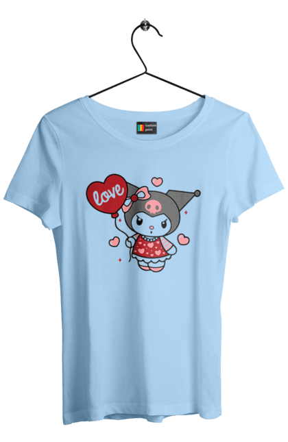 Women`s t-shirt with prints Hello Kitty Kuromi. Anime, character, hello kitty, kuromi, my melody, sanrio. 2070702