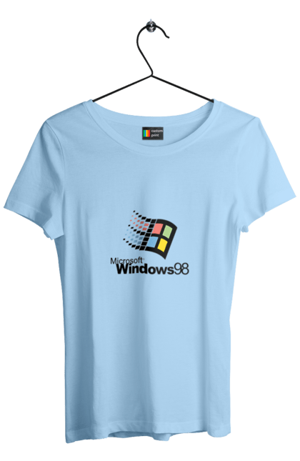 Футболка жіноча з принтом "Windows98". Angular, c, css, html, it, javascript, jquery, php, python, react, svelt, vue, айтишник, айті, гумор, код, кодувати, прогер, програміст, програмісти, ти ж, ти ж програміст, тиж програміст. 2070702