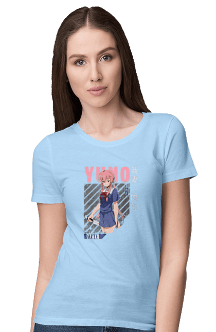 Women's t-shirt with prints Future Diary Yuno Gasai. Anime, future diary, manga, survival game, yandere, yuno gasai. 2070702