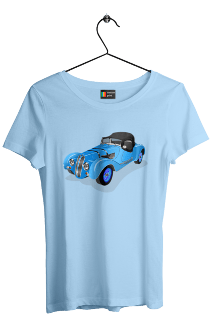 Women`s t-shirt with prints Car. Auto, car, classic, old, old machine. 2070702