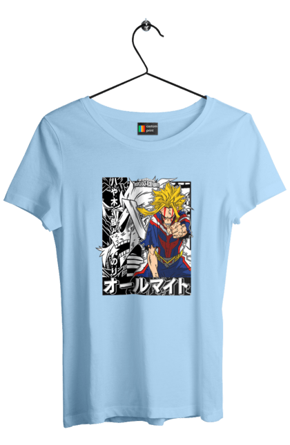 Women`s t-shirt with prints My hero academy All Might. All might, anime, manga, mga, my hero academy, one for all, yagi toshinori. 2070702