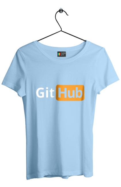 Футболка жіноча з принтом "Гіт Хаб". Айті, айтішник, гіт хаб, для айтішника, для програміста, подарунок айтішнику, подарунок програмісту, програміст, розробник. 2070702
