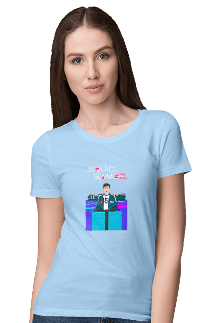 Women`s t-shirt with prints Squid Game Seong Gi hun. 456, netflix, player 456, seong gi hun, seong gi-hun, squid game, tv series. 2070702