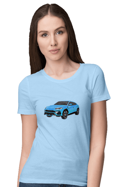 Women`s t-shirt with prints Lamborghini Urus. Car, lamborghini, lamborghini urus, lamborghini urus car, urus. 2070702