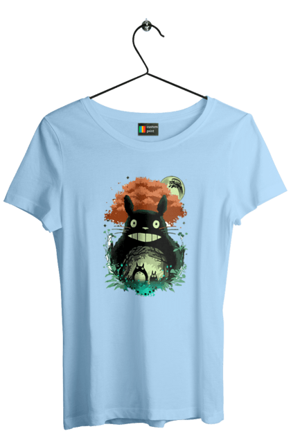 Women's t-shirt with prints Totoro. Adventures, anime, comedy drama, fantasy, film, my neighbor totoro, tv series. 2070702