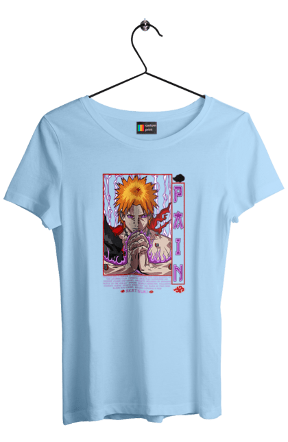 Women's t-shirt with prints Naruto Yahiko. Akatsuki, anime, character, manga, naruto, ninja, pain, tv series, yahiko. 2070702