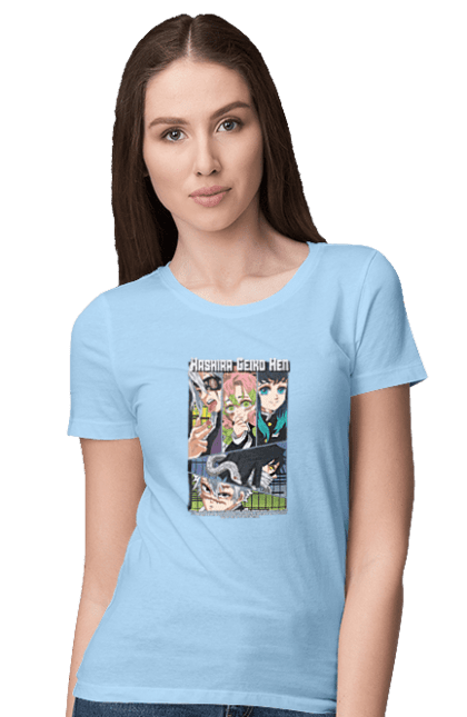 Women's t-shirt with prints Demon Slayer Hashira. Anime, demon slayer, hashira, kimetsu no yaiba, manga. 2070702