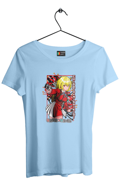 Women's t-shirt with prints Lycoris Recoil Chisato Nishikigi. Agent, anime, chisato nishikigi, lycoris recoil, manga. 2070702