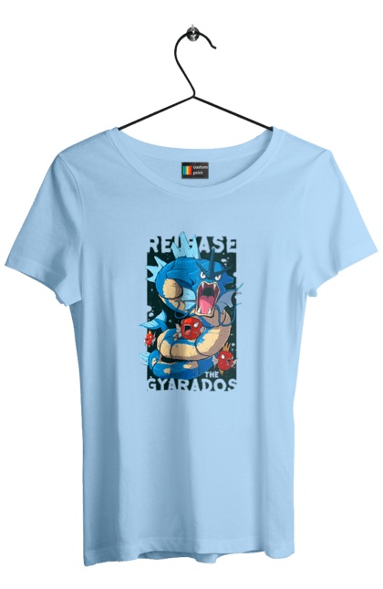 Women's t-shirt with prints Pokemon Gyarados. Anime, games, gyarados, nintendo, pokemon, pokemon go. 2070702