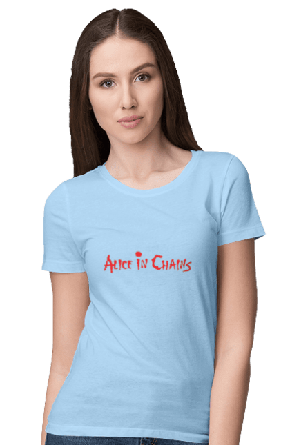 Women's t-shirt with prints Alice in Chains. Alice in chains, alternative metal, alternative rock, group, grunge, hard rock, music, rock, sludge metal. 2070702