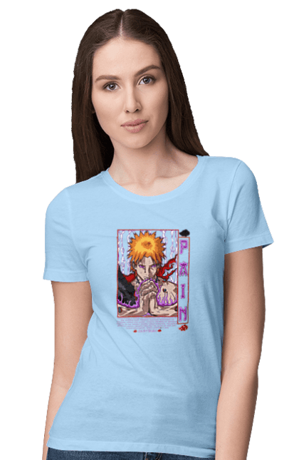 Women's t-shirt with prints Naruto Yahiko. Akatsuki, anime, character, manga, naruto, ninja, pain, tv series, yahiko. 2070702