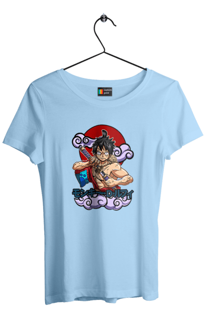 Women's t-shirt with prints One Piece Luffy. Anime, luffy, manga, monkey de luffy, one piece, pirates. 2070702