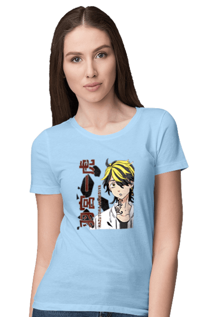 Women's t-shirt with prints Tokyo Revengers Kazutora. Anime, kazutora, manga, movie, serial, tokyo revengers. 2070702