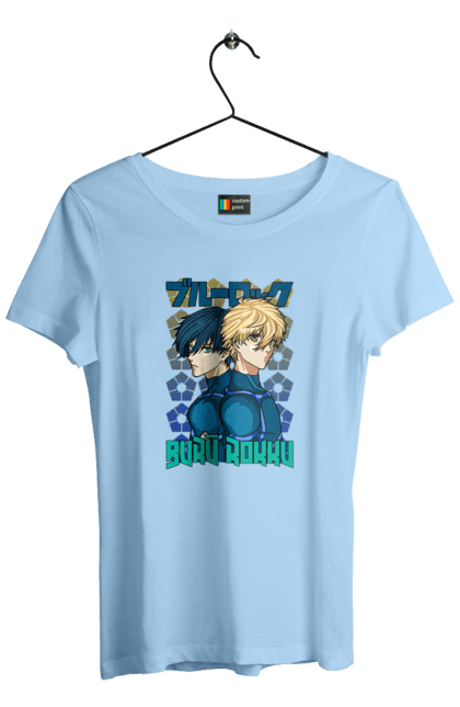 Women's t-shirt with prints Blue Lock. Anime, blue lock, blue prison, manga, sport, sports anime. 2070702