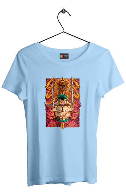 Women's t-shirt with prints One Piece Zoro. Anime, manga, one piece, roronoa zoro, straw hat pirates, swordsman, zoro. 2070702