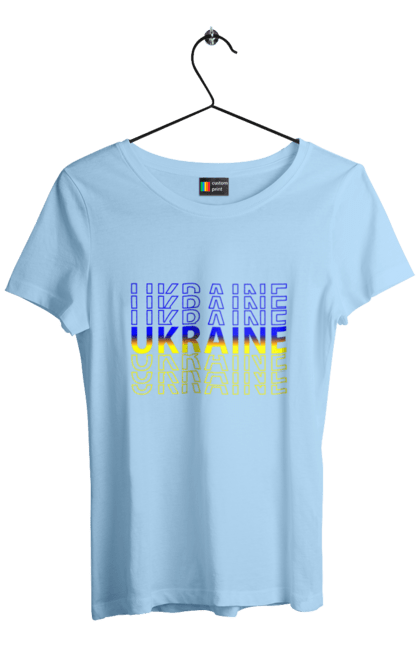 Футболка жіноча з принтом "Україна". Герб, незалежність, прапор, україна. 2070702