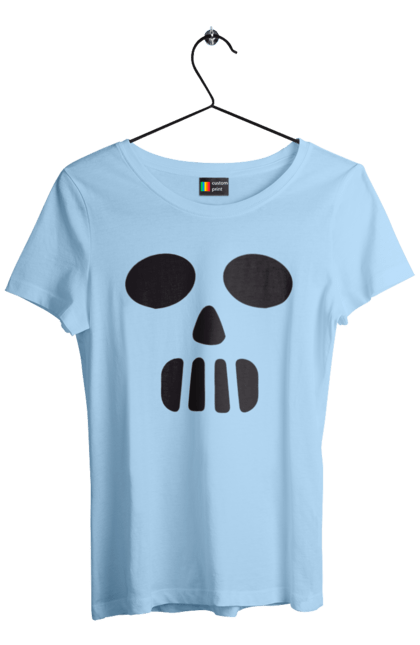 Women's t-shirt with prints Halloween pumpkin face. Costume, halloween, holiday, october, october 31, pumpkin, scary, sweets, trick or treat. 2070702