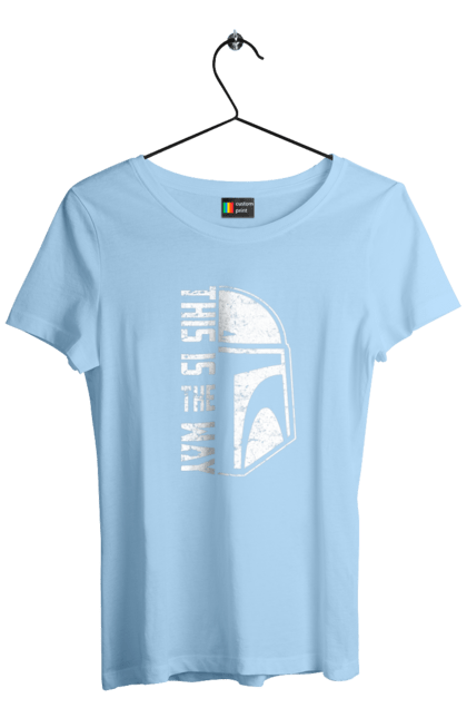 Women's t-shirt with prints This is the way. Baby yoda, cinema, disney, distressed, mandalorian, mandalorian helmet, movies, star wars, television series. 2070702