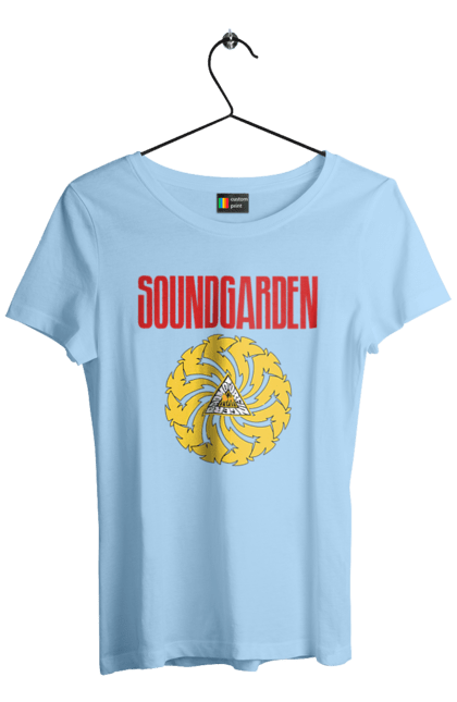 Футболка жіноча з принтом "Soundgarden". Sound garden, soundgarden, альтернативний рок, гранж, група, метал, музика, рок, хард рок. 2070702