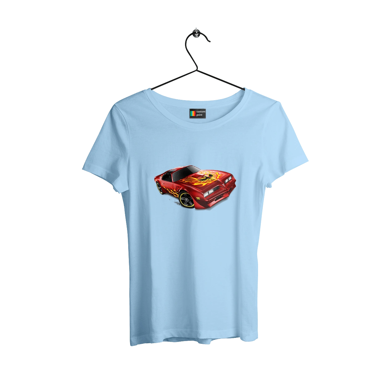 The car is red, high speed