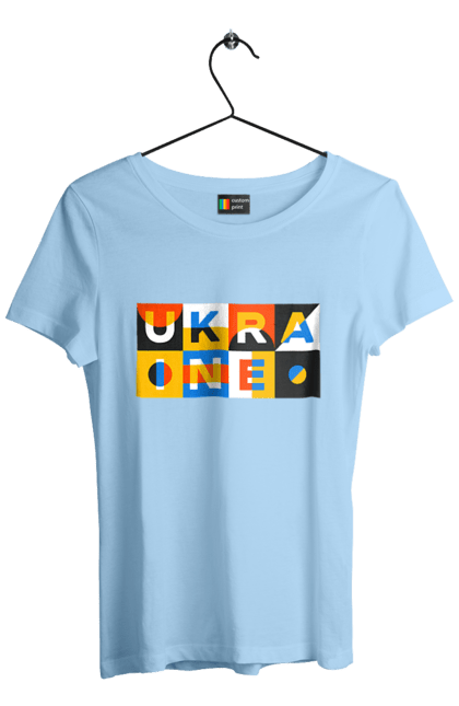 Women`s t-shirt with prints Ukraine. Symbol of ukraine, ukraine, ukrainian inscription, ukrainian text. 2070702