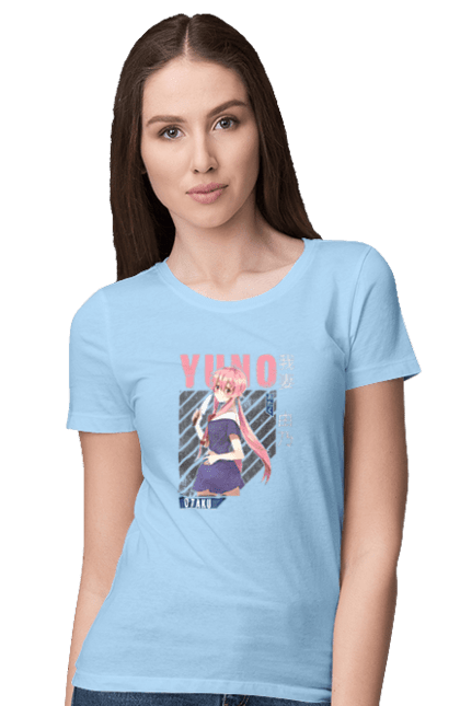 Women's t-shirt with prints Future Diary Yuno Gasai. Anime, future diary, manga, survival game, yandere, yuno gasai. 2070702