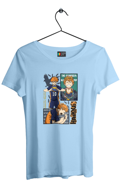 Футболка женская с принтом Волейбол!! Хината. Anime, haikyu, hinata, manga, shoyo hinata, аниме, волейбол, манга, хината, шоё хината. 2070702