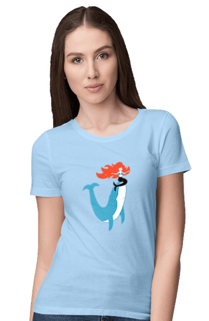 Women`s t-shirt with prints Mermaid And Whale. Mermaid, sea, whale. 2070702