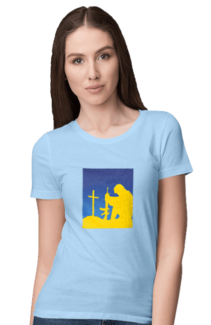 Women`s t-shirt with prints Patriot. Freedom, patriot, patriotism, ukraine, ukrainian, victory. 2070702