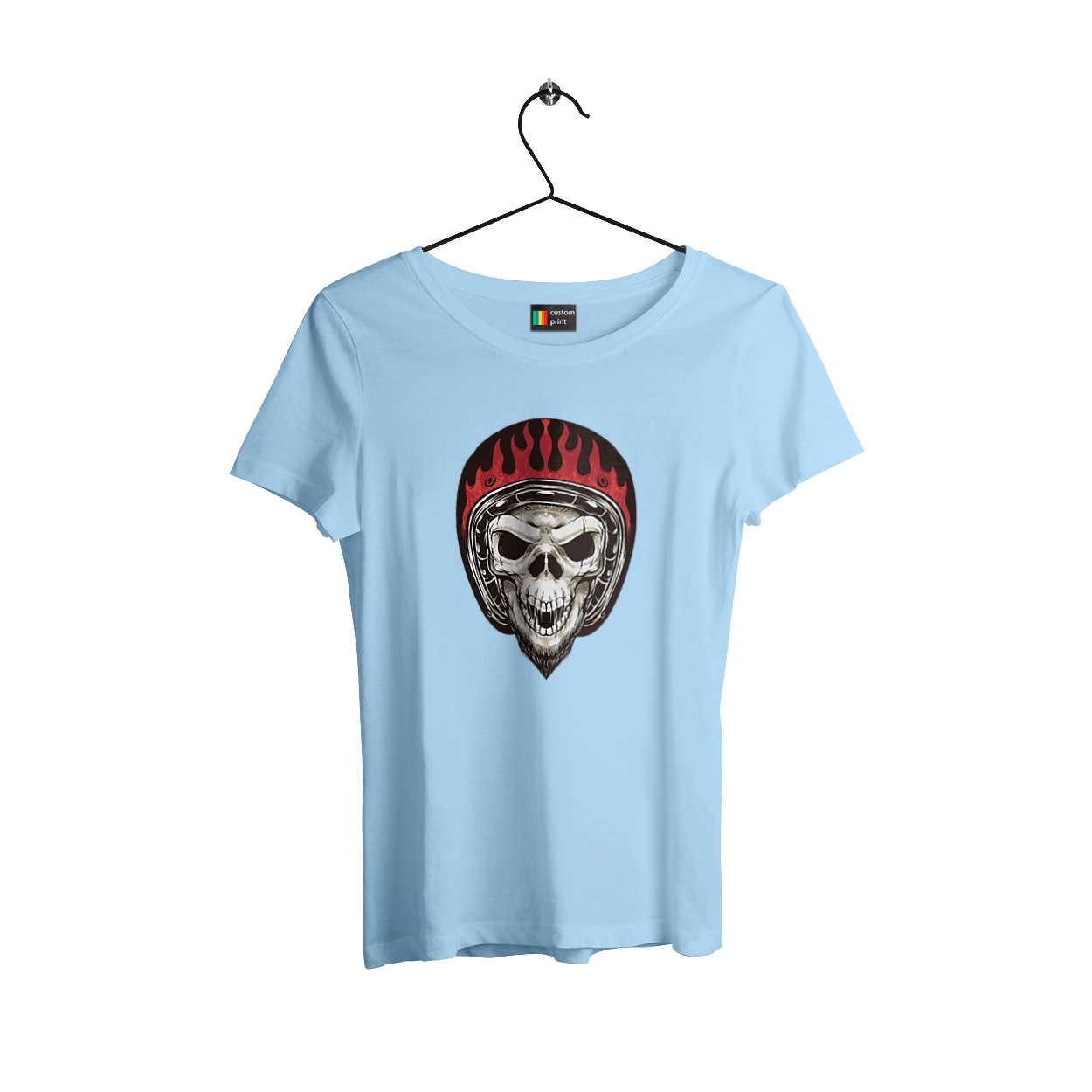 Skull in a motorcycle helmet