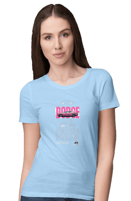 Women's t-shirt with prints Dodge. Automobile, car, challenger, chrysler, dodge, race. 2070702