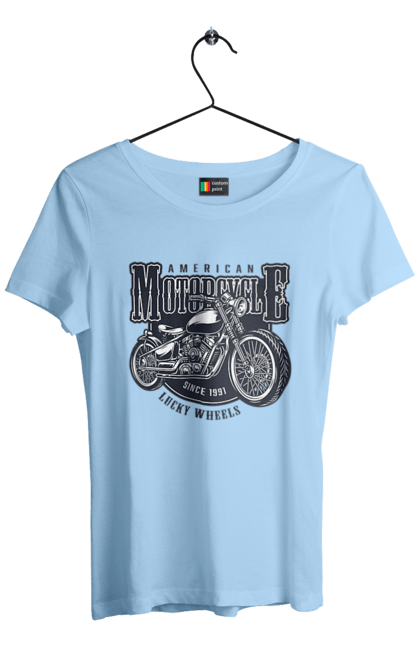 Women`s t-shirt with prints Cool vintage motorcycle. America, good, male, motorcycle, motorcycles, retro, stylish, stylishly, vintage, vintage. 2070702