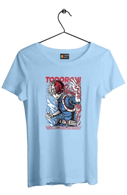 Women's t-shirt with prints My Hero Academia Shoto Todoroki. Anime, manga, my hero academia, shoto, shoto todoroki, todoroki, yue academy. 2070702