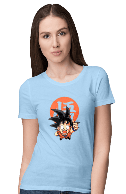 Футболка жіноча з принтом "Перли дракона Сон Гоку". Dragon ball, manga, son goku, аніме, гоку, манга, перли дракона, сон гоку. 2070702