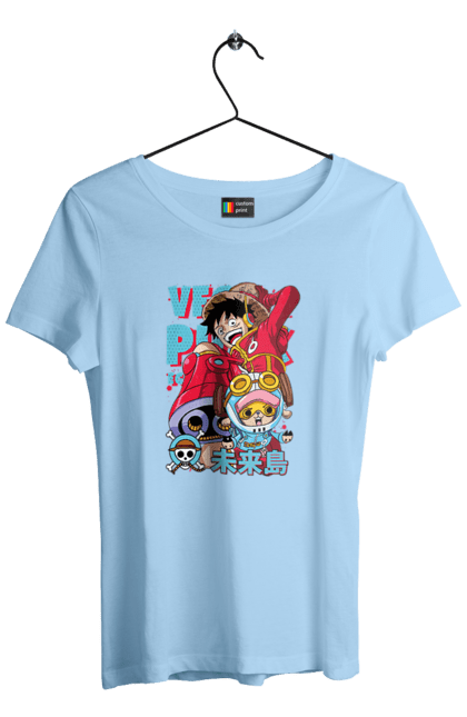 Women's t-shirt with prints One Piece Luffy. Anime, luffy, manga, monkey de luffy, one piece, pirates. 2070702