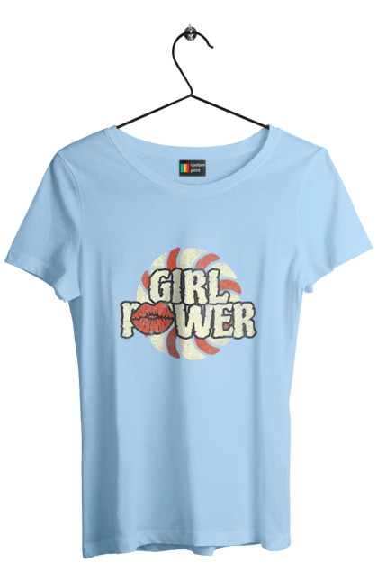 Футболка жіноча з принтом "Girl Power". Girl power, гасло, дівчата, дівчата можуть, жінки, жіноча сила, незалежність, сила, фемінізм. 2070702