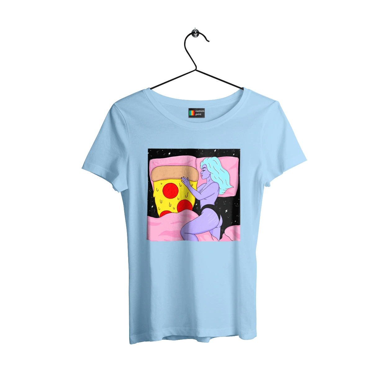 Purple Girl And Pizza