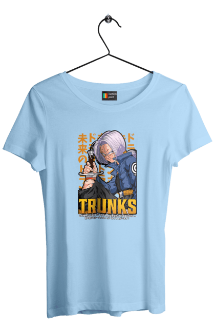 Women's t-shirt with prints Dragon Ball Trunks. Anime, dragon ball, manga, trunks, tv series. 2070702