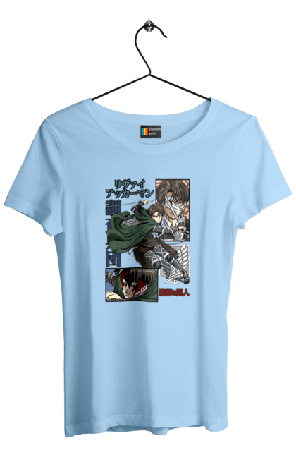 Women's t-shirt with prints Attack on Titan Levi. Ackerman, anime, attack on titan, levi, manga, shingeki no kyojin, survey corps. 2070702