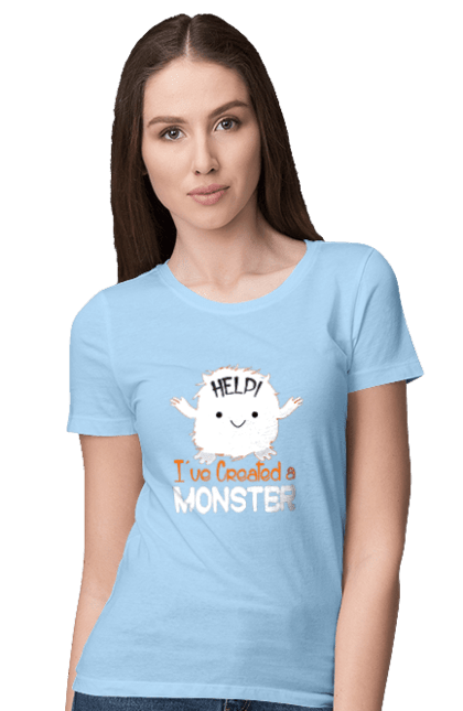 Women`s t-shirt with prints Help! I've created a monster. Creation, halloween, help, holiday, monster. 2070702