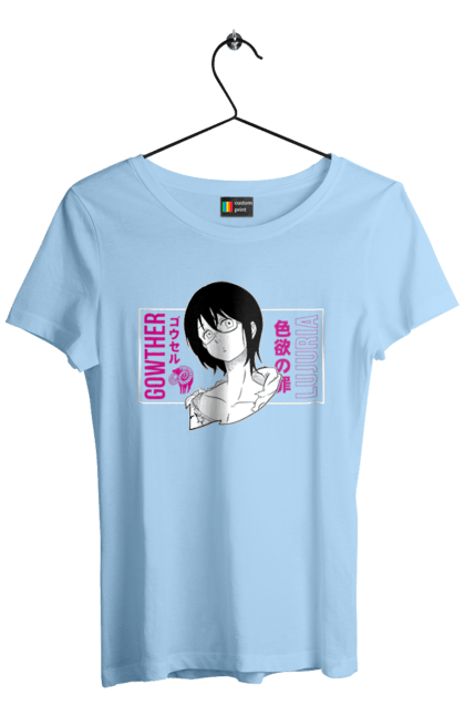 Women's t-shirt with prints Seven Deadly Sins Gowther. Adventures, anime, comedy, fantasy, gowther, manga, seven deadly sins. 2070702