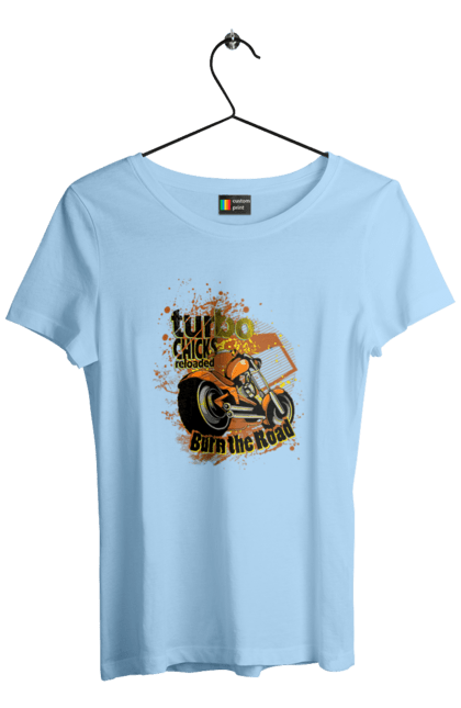 Women`s t-shirt with prints Turbo Moped. Moped, riding, speed. 2070702