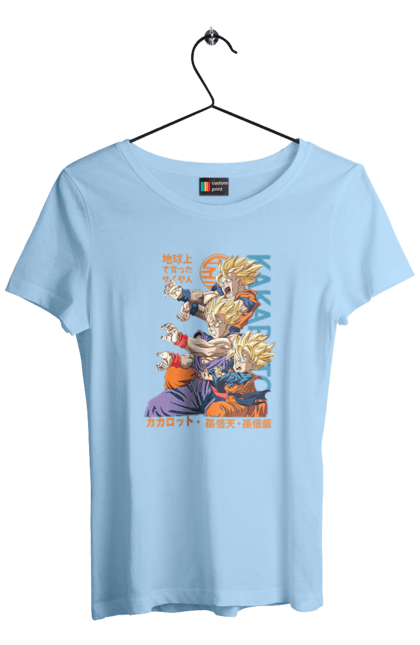 Women's t-shirt with prints Dragon Ball. Anime, dragon ball, goku, manga, tv series, vegeta. 2070702