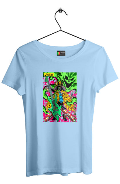 Футболка жіноча з принтом "Ван Піс Брук". Brook, one piece, soul king, аніме, брук, ван пис, ван піс, манга, соул кінг. 2070702