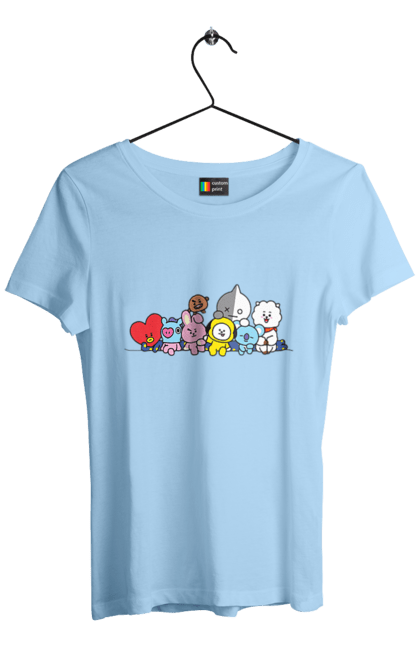 Women`s t-shirt with prints BTS & BT21. Bt21, bts, bts, characters, k pop, k-pop, line, toy. 2070702
