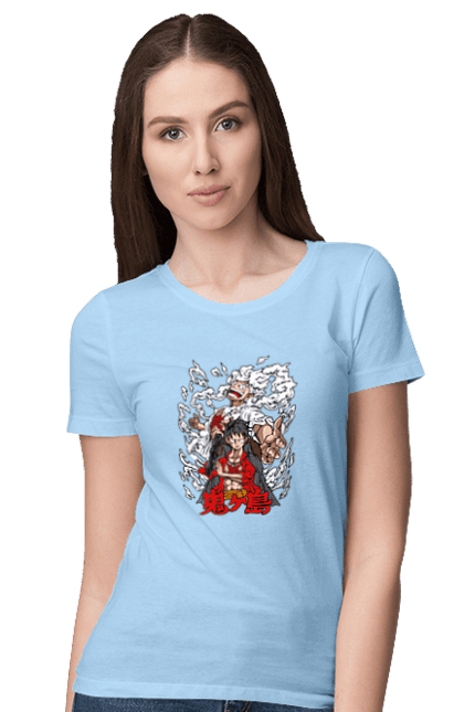 Women's t-shirt with prints One Piece Luffy. Anime, luffy, manga, monkey de luffy, one piece, pirates. 2070702