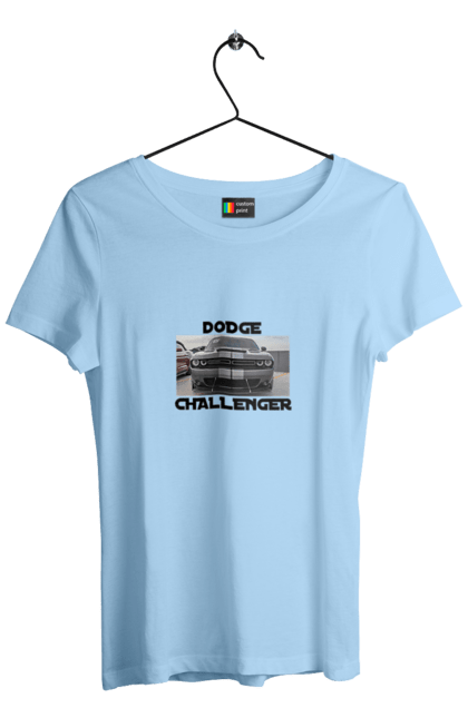 Women`s t-shirt with prints Dodge challenger. An american legend, car, cult car, dodge challenger, oil car, powerful car. 2070702
