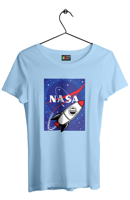 Women's t-shirt with prints NASA. Aeronautics, astronautics, aviation, nasa, research, rocket, science, space, technologies, usa. 2070702