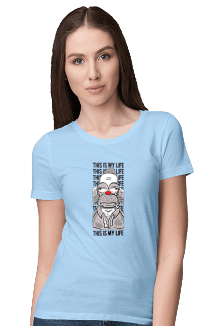 Women's t-shirt with prints The Simpsons Krusty the Clown. Clown, krusty, krusty the clown, simpsons. 2070702